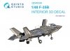 Quinta Studio QD48326 F-35B 3D-Printed & coloured Interior on decal paper (Italeri) 1/48